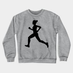 Running Girl B&W Crewneck Sweatshirt